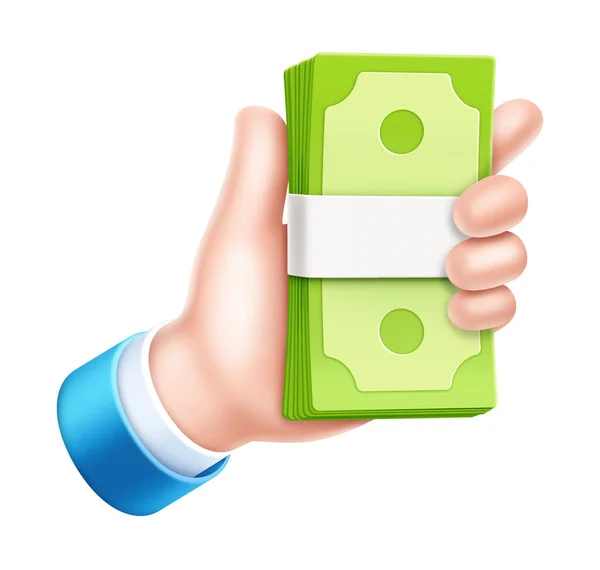 Geschäft Hand Mit Geld Bank Zeichen Symbol Symbol — Stockfoto