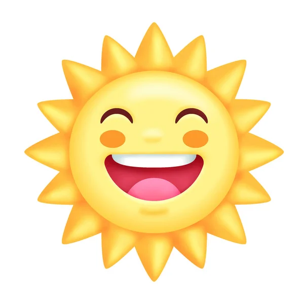 Сонце Посмішка Мультфільм Стиль Ілюстрація — стокове фото