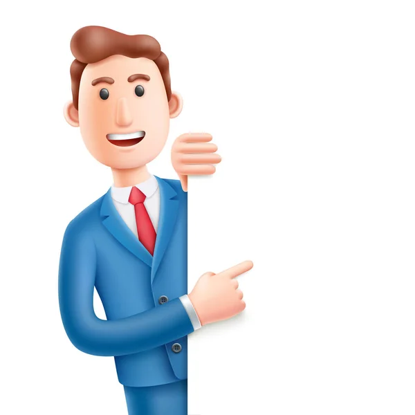 Businessman Presentation Cartoon Character Illustration — Stock Vector