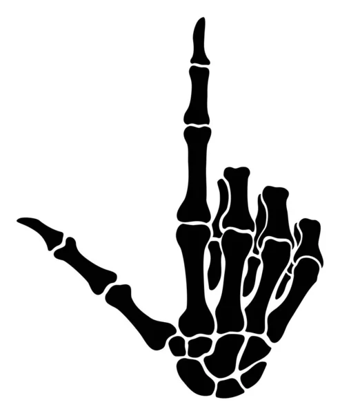 Skeleton Bone Pointing Index Finger Hand Sign — Stockvektor