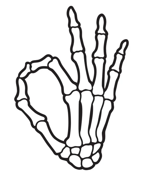 Skeleton Finger Hand Sign Illustrations — Wektor stockowy