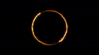 Soyut kırmızı işaret fişeği yangın elektrik ışık çemberi çerçeve video arkaplanı.