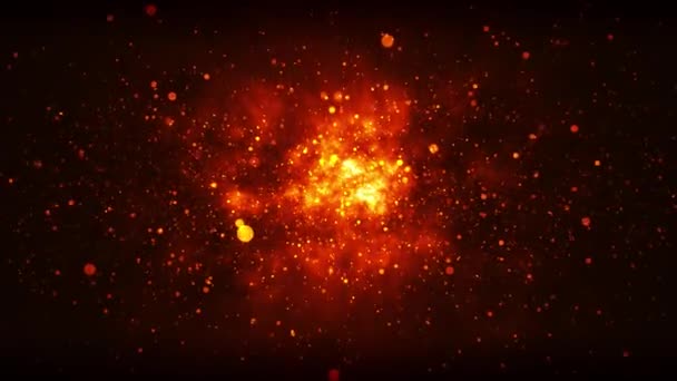 赤いフレアの火の光のライトは溶岩のビデオ映像の背景で影響します — ストック動画
