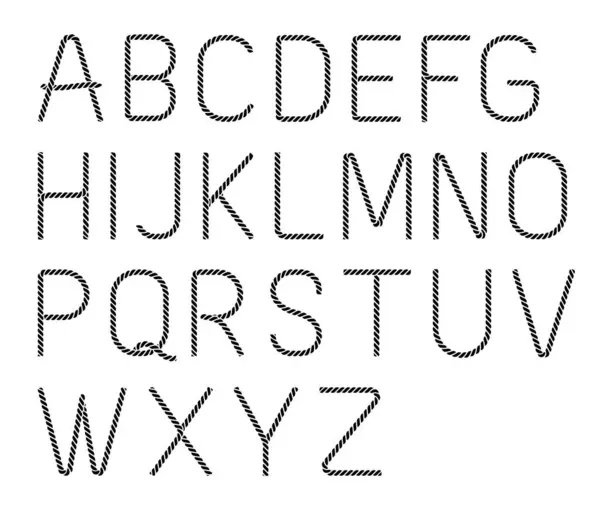 Touw Alfabet Lettertypen Letters Stockillustratie