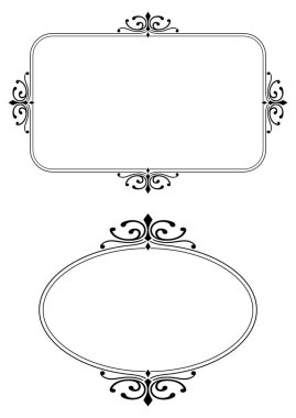 Süslü vintage kenarlar ve çerçeve dekoratif arkaplan.