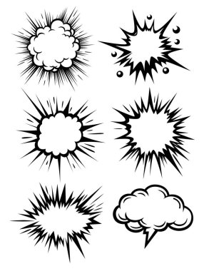 Konuşma balonu komik siyah rengi