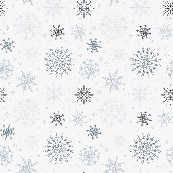 Christmas Snowflakes Seamless Pattern Vector Illustration — Stock Vector