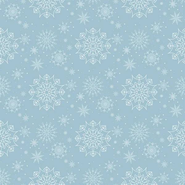 Elegant Winter Seamless Pattern Snowflakes Vector Illustration — Stock Vector