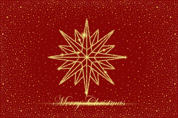Banner Navidad Con Estrella Brillante Ilustración Vectorial — Vector de stock