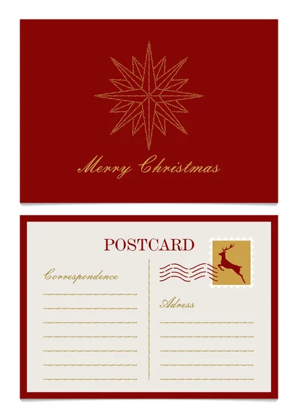 Correio Postal Saudação Natal Elegante Ilustração Vetorial — Vetor de Stock