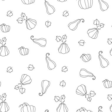 Karalama çizgisi tarzında kabak gibi pürüzsüz desen. Vektör illüstrasyonu