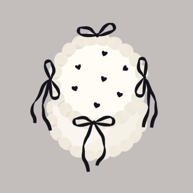 Lambeth usulü bento keki. El çizimi vektör illüstrasyonu