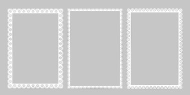 Vintage Lace, A4 Frames 'i kesti. Davetiye kartı, el ilanı, poster, sayfa kenarı vs. için Vektör İllüstrasyonu.