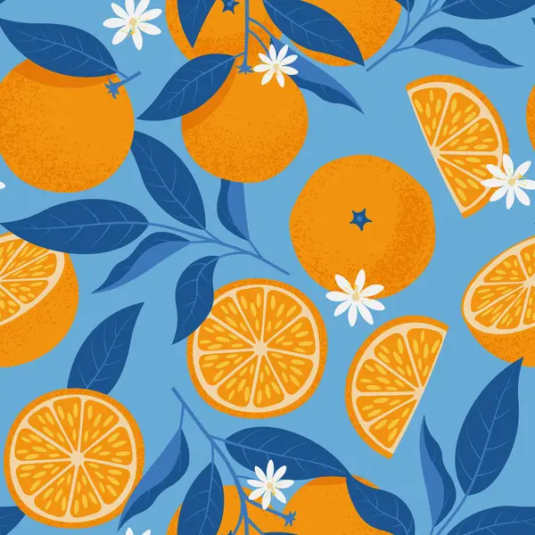 Akdeniz tarzında portakalsız desen. Düz biçimli vektör illüstrasyonu