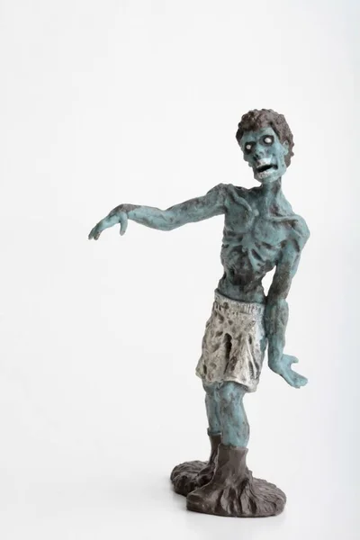 Zombie Miniaturfigur Auf Weißem Hintergrund — Stockfoto