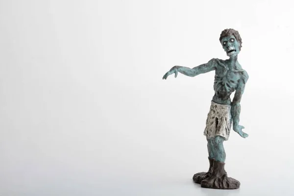 Figurine Miniature Zombie Sur Fond Blanc — Photo