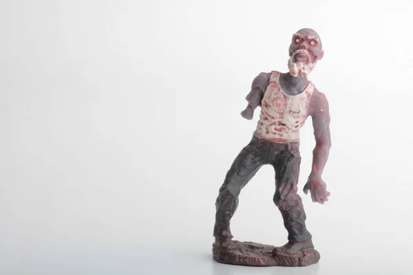 Figurine Miniature Zombie Sur Fond Blanc — Photo