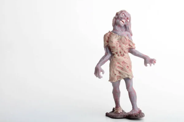 Statuetta Zombie Miniatura Sfondo Bianco — Foto Stock