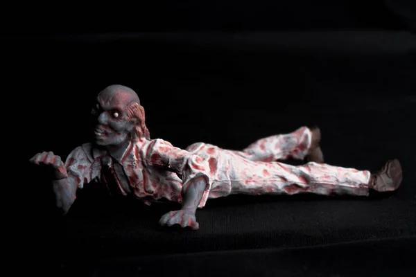 Zombie Miniature Figurine Black Background — Stock Photo, Image