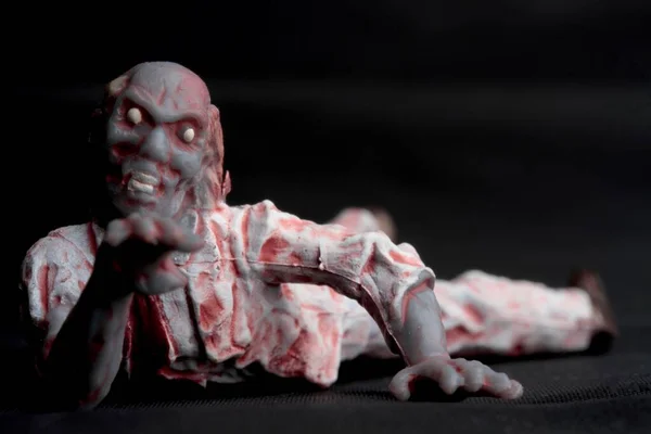 Zombie Miniature Figurine Black Background — Stock Photo, Image