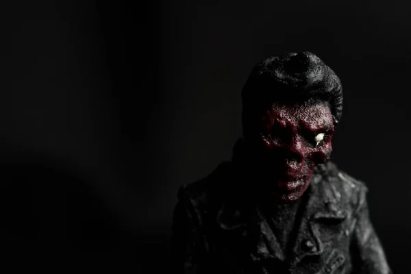 Close Zombie Doll Black Background — Stock Photo, Image