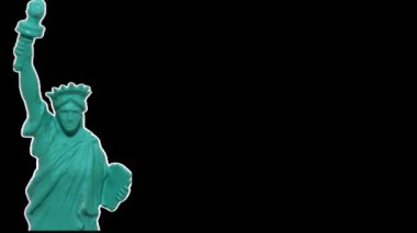 New York City Liberty 'nin siyah arka planda havai fişekli heykel videosu.