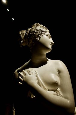Bassano del Grappa, İtalya - 12 26 2024: İtalyan Venüs veya venere italica, Antonio Canova tarafından 1810 yılında yapılmış bir mermer çalışmadır.