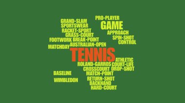 Animasyon kelime tenis bulutu.