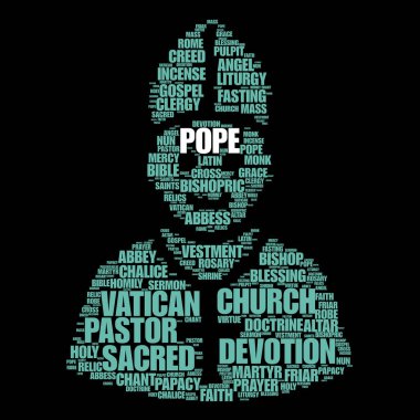 Papa silueti resimli resim etiketi çizimi
