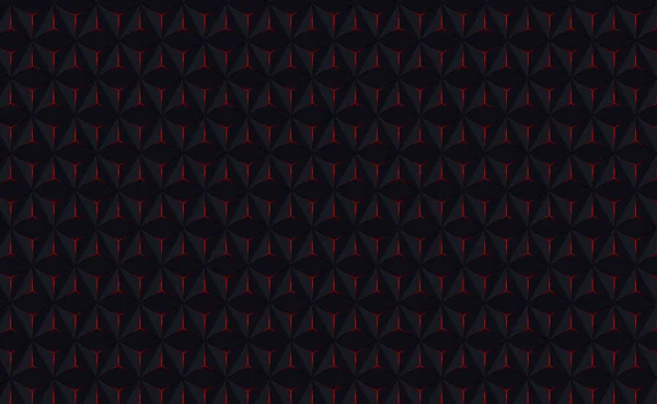 Illustrazione Sfondo Rosso Nero Impressionante Con Una Fila Forme Geometriche — Vettoriale Stock