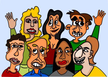 Bir grup insanın çizimi