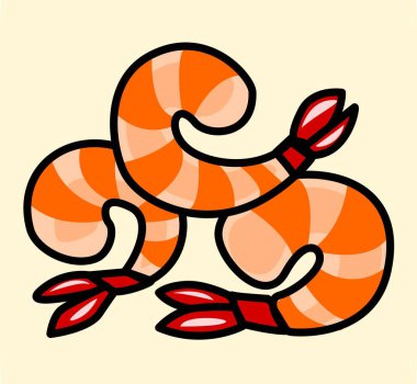 Kabuğu soyulmuş karides tasviri