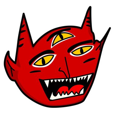 Bir şeytanın kafasının tasviri.