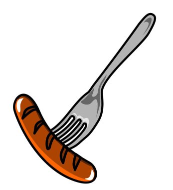 Bir çatal ve sosis tasviri