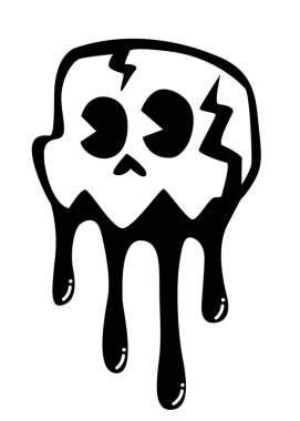 Boya damlalı kafatası tasviri 