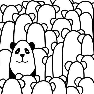 Kalabalıktaki bir pandanın resmi