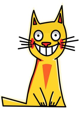 Mutlu bir kedinin çizimi