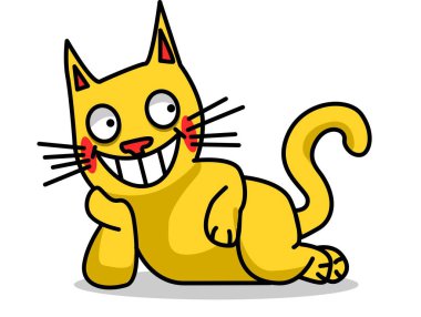 Mutlu bir kedinin çizimi