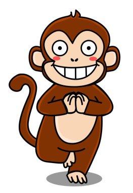 Yoga yapan bir maymunun resmi