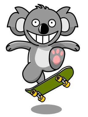 Kaykayıyla atlayan bir koala tasviri