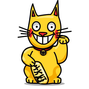 Gülümseyen maneki neko 'nun çizimi