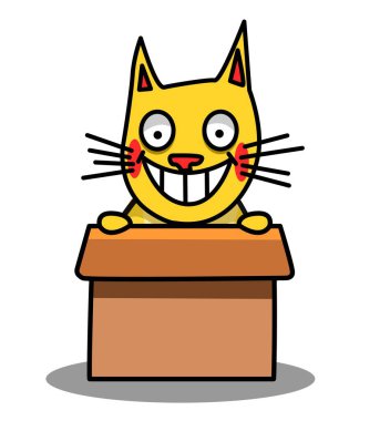 Kutunun içinde bir kedi tasviri