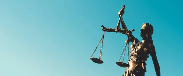 Фемида Статуя Символ Закона Справедливости Изображение Копировальным Пространством — стоковое фото