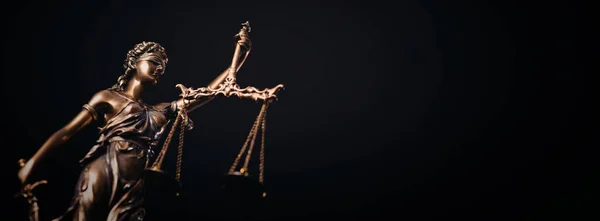 Фемида Статуя Символ Закона Справедливости Изображение Копировальным Пространством — стоковое фото