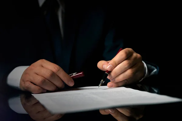 Notary Public Attorney Office Signing Document — Stock Photo, Image