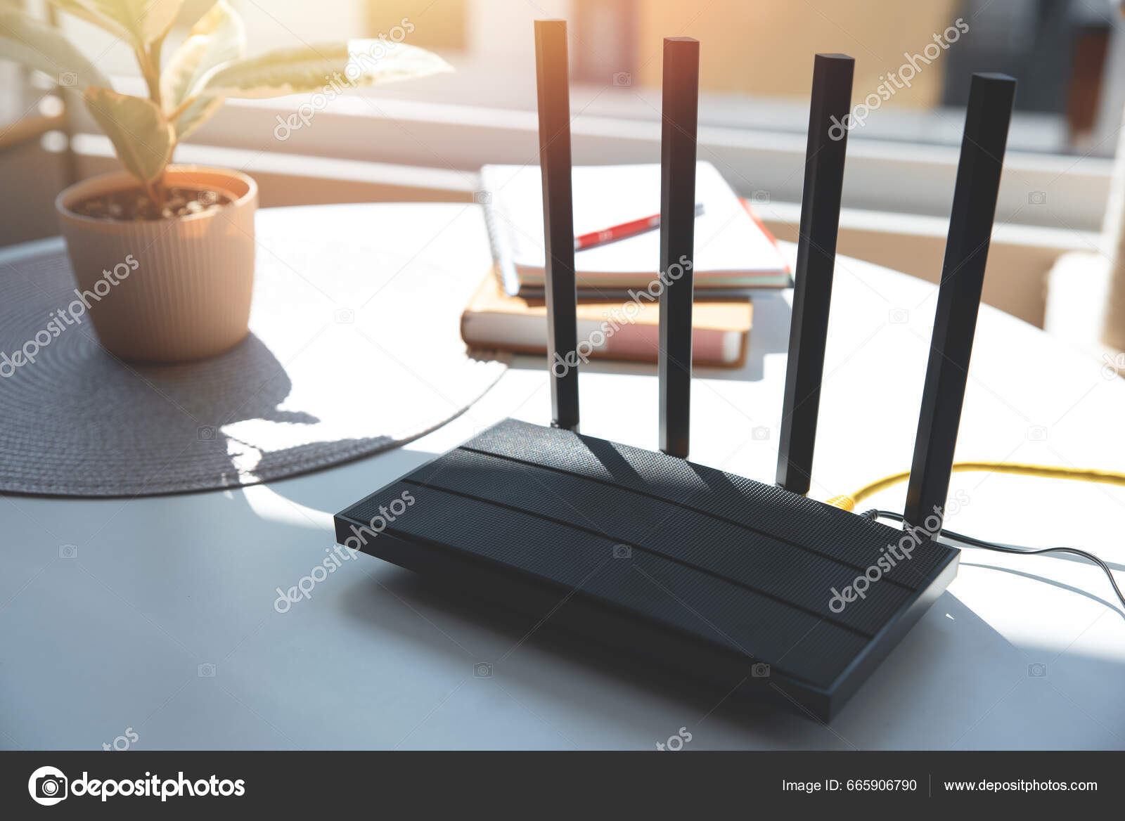 Router Antennas Living Room High Speed Internet Concept Stock Photo by  ©simpson33 665906790