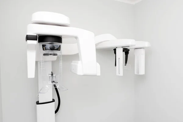 X-ray machine in dental clinic. Digital panoramic radiography, dental care.