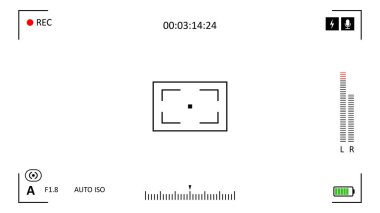 Camera recording screen overlay. Timecode and recording indicator viewfinder clipart