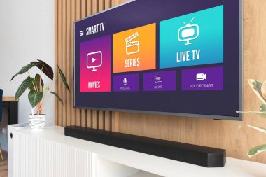 TV yayını uygulama servisi ekranda. VOD konsepti