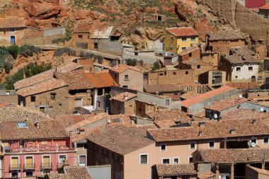 Şehir merkezi Daroca, Zaragoza, Aragon, İspanya